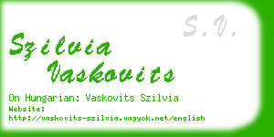 szilvia vaskovits business card